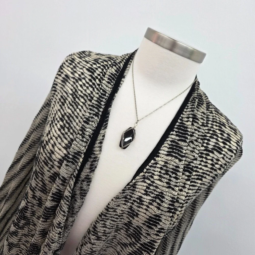 Cache Metallic Animal Print Cardigan Womens XS Dressy Open‎ Front Evening Layer